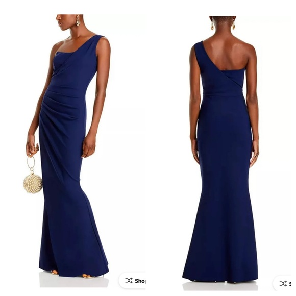 CHIARA BONI La Peite Robe Gredel One Shoulder Blue Notte Long Dress size 2 $1090